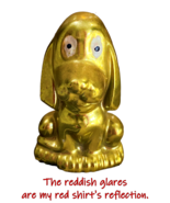 Vintage Ceramic Hound Dog Puppy Gold Painted 3.5” Japan Figure Big Eyes ... - £6.17 GBP