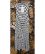 Everly White Black Striped Mock Neck Tunic Dress Size Small Brand New - £12.19 GBP