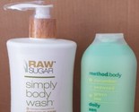 Bundle 2pk Body Wash Of Raw Sugar Green Tea 40 oz + Method Cucumber 18 oz - £8.20 GBP