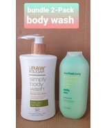 Bundle 2pk Body Wash Of Raw Sugar Green Tea 40 oz + Method Cucumber 18 oz - $14.23 CAD