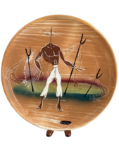 Marc Bellaire Signed Mid-Century Modern California Pottery Fishermen Plate - £117.91 GBP