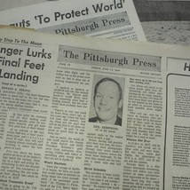 Newspaper Clipping Lot Pittsburgh Press Post Gazette 1969 Apollo Moon La... - $24.74