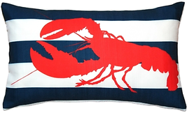 Red Lobster Nautical Throw Pillow 12x19, Complete with Pillow Insert - £28.85 GBP