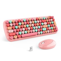 Wireless Keyboard And Mouse Combo, Retro Typewriter Keyboard With Multi-Media Fu - £57.79 GBP