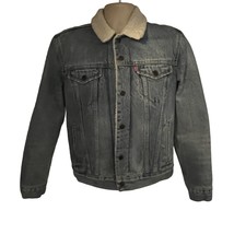 Levis Mens Denim Sherpa Trucker Snap Up Jacket Small Relax Flap Pockets ... - $98.99