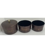 Enesco Nesting Snack Bowl Set of 3 Pretzel Snack Nut Faux Wood Vintage MCM - £9.58 GBP