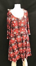 Planet Gold Trendy Plus Size Holiday-Print a-Line Dress Size 1x Red Plaid - £20.16 GBP