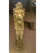 Vintage Chalkware? Lion With Crown Statue 31&#39; Tall King of Jungle Made M... - £143.69 GBP