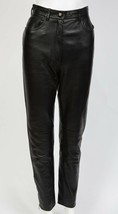 CHANEL LAMBSKIN LEATHER ZIP ANKLE PANTS JEANS FALL 1992/93 FR 38 US 6 - £1,299.64 GBP