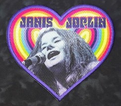 Janis Joplin Heart Iron On Sew On Embroidered  Woven Printed Patch 4 &quot; X 3 1/2 &quot; - £6.28 GBP