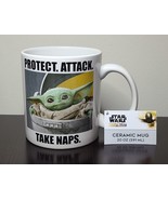 Star Wars Mandalorian The Child Protect Attack Take Naps 20 Oz Coffee Cu... - £15.57 GBP