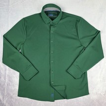 Twillory Shirt Mens Medium Green Athleisure Button Up Performance Stretc... - $34.64