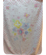 Circo Target Pink checked edges Baby Blanket purple yellow  flowers butt... - £46.70 GBP
