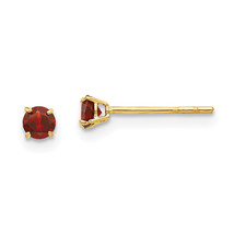 14k Madi K Round Garnet 3mm Post Earrings SE2284 - $77.76