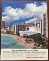 1985 American Hawaii Cruises Vintage Print Ad Sailing Traveling Advertis... - £11.53 GBP