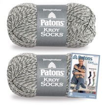 Patons Kroy Socks Yarn, 2-Pack, Grey Marl Plus Pattern - £29.56 GBP