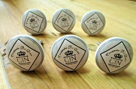 6 DRAWER PULLS GIN KNOBS HOME BAR DECOR ROUND CABINET KITCHEN GIFT HOUSE... - $14.99