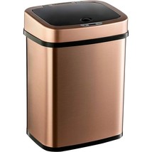 3-Gallon Copper Rose Gold Stainless Steel Trash Can with Motion Sensor Lid - £95.73 GBP