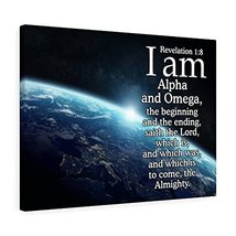 Express Your Love Gifts Scripture Canvas Alpha ansd Omega Revelation 1:8 Christi - £62.27 GBP