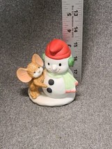 Snowman and Mouse Figurine by Homco #8905 Vintage  - £6.45 GBP
