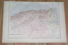 1887 Original Antique Map Of Algeria Tunisia / Northern Africa - £11.46 GBP