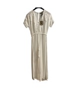 Spiaggia Dolce Jumpsuit Womens S White Gauzy Wide Leg Crochet Beachy Boh... - $67.84 CAD