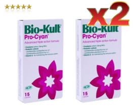 2 PACK Bio-cult Procyan Pro-cyan probiotic for urinary infections cystitis x15  - £26.15 GBP