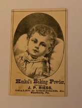 Henkel&#39;s Baking Powder Trade Card For Sale By J.P. Riess Dealer Grocery - $15.00