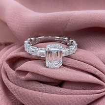 IGI 2Ct D-VS1 Emerald Cut Lab Grown Diamond Engagement Eternity Ring 14k 4.60ctw - £5,052.15 GBP
