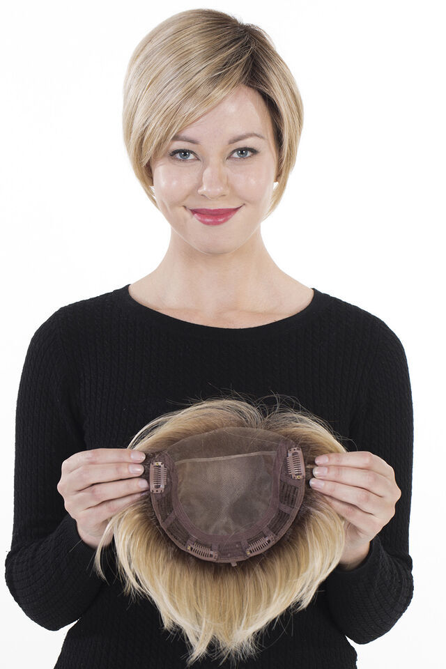 LACE FRONT MONOTOPPER 6 Topper by BelleTress, 6" Short & Straight ALL COLORS New