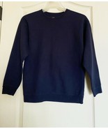 Hanes Girls&#39; Fleece Lined Sweatshirt Navy Size Large, Soft and Keeps Warm  - £9.77 GBP