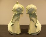 Kissing Choir Angels Ceramic Figurines 1980 Vintage Christmas  - $30.59