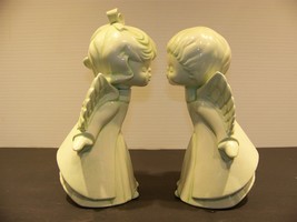 Kissing Choir Angels Ceramic Figurines 1980 Vintage Christmas  - £23.92 GBP