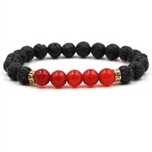 Buddha Bless Lose Weight Chakra Bracelet Black Lava Healing Balance Beads Reiki  - £9.68 GBP