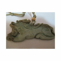 Vintage Antque Chinese Bearded Dragon Nephrite Jadeite JADE Pendant - $135.62