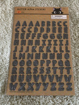 NEW 87 Glitter Alphabet Letter Stickers Black Silver Halloween - $46.42 MXN