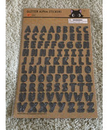 NEW 87 Glitter Alphabet Letter Stickers Black Silver Halloween - $46.73 MXN
