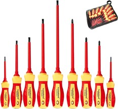 9 Pcs 1000V Insulated Screwdriver Set, 4 Phillips And 5 Slotted Screwdri... - $32.99
