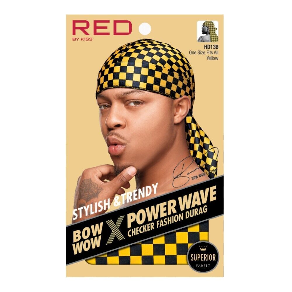 RED BY KISS BOW WOW X POWER WAVE CHECKER FASHION DURAG #HD138 - $4.59