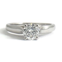 Authenticity Guarantee 
Round Solitaire Diamond Platinum Cathedral Engagement... - £2,325.36 GBP