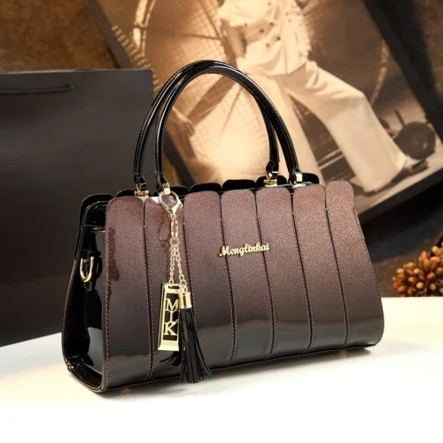 Fashion Atmospheric Patent Leather Messenger Bag Handbag Women Shoulder ... - £95.80 GBP