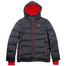 SPYDER Boys Puffer Jacket Water Resistant Black/Red L (14-16) NWT - $38.61