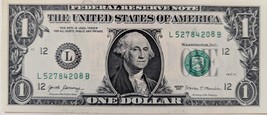 US$1 Fancy Serial Number 2017 Misaligned #8: 52784208 - $8.95
