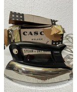 VINTAGE USED SUPER CASCO STEAM &amp; DRY IRON ANTIQUE WITH BOX AND INSTRUCTIONS - $135.33 CAD
