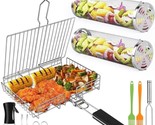 11pcs Rolling Grill Baskets For Outdoor Grill &amp; Barbeque Grilling Grill ... - $40.58