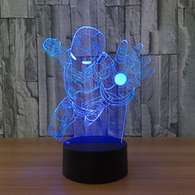 IROMAN 3D Night Light USB Touch Bedside Lamp 7 Colors Changing LED Lamps - £7.98 GBP+