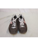 SKECHERS WOMEN&#39;S sz8 BROWN/PINK LEATHER STRIPED SNEAKER TENNIS SHOES NA1... - €11,33 EUR