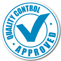 Quality Control Approved Stickers, Blue, 1&quot; Circle, Roll of 500 Labels - $19.69