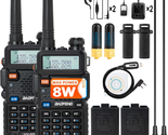2Pack Handheld Ham Radios (VHF &amp; UHF) with High Gain Antenna and Program... - £114.92 GBP