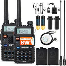 2Pack Handheld Ham Radios (VHF &amp; UHF) with High Gain Antenna and Programming Cab - £115.18 GBP